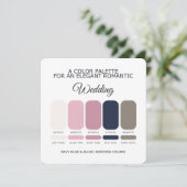 Carte de Palette de Couleurs de Mariage Bleu Marin (Debout devant)