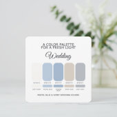 Carte de Palette de Couleurs de Mariage Bleu Paste (Debout devant)