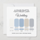 Carte de Palette de Couleurs de Mariage Bleu Paste (Dos)
