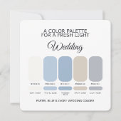 Carte de Palette de Couleurs de Mariage Bleu Paste (Devant)