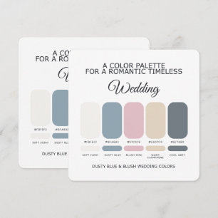 Carte de palette de couleurs de mariage Bleu pouss