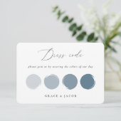 Carte de palette de couleurs de mariage bleu pouss (Debout devant)