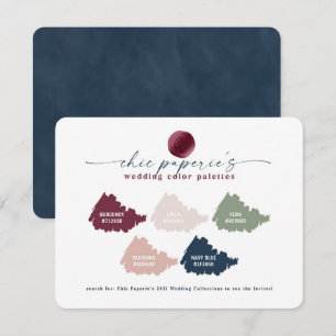 Carte de palette de couleurs de mariage Bourgogne