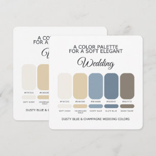 Carte de palette de couleurs de mariage Champagne 