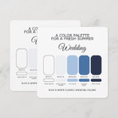 Carte de palette de couleurs de mariage classique (Devant / Derrière)