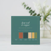 Carte de palette de couleurs de mariage Deep Teal (Debout devant)