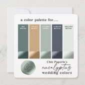 Carte de palette de couleurs de mariage d'été vert (Devant)
