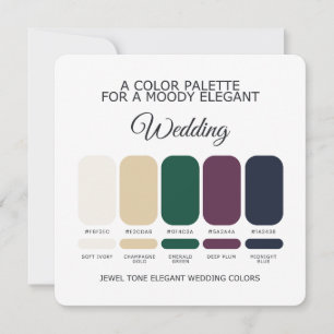 Carte de palette de couleurs de mariage élégante t