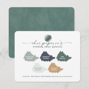 Carte de Palette de Couleurs de Mariage Été Vert N