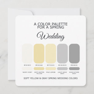 Carte de Palette de Couleurs de Mariage Jaune Clai