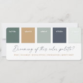Carte de palette de couleurs de mariage Navy et or (Devant)