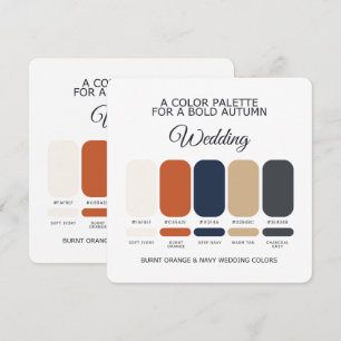 Carte de Palette de Couleurs de Mariage Orange Brû