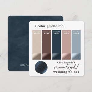 Carte de Palette de Couleurs de Mariage Rose Gold