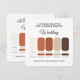 Carte de Palette de Couleurs de Mariage Terracotta