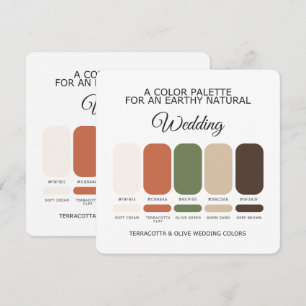 Carte de Palette de Couleurs de Mariage Terracotta