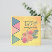 Carte de palette de couleurs de mariage Tropical E (Debout devant)