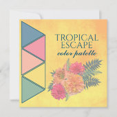Carte de palette de couleurs de mariage Tropical E (Devant)