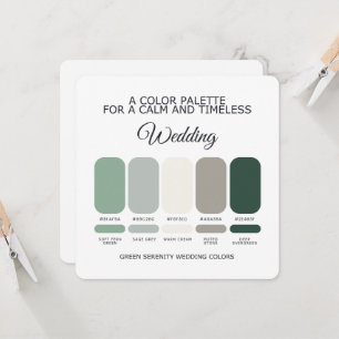 Carte de Palette de Couleurs de Mariage Vert