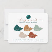 Carte de Palette de Couleurs de Mariage Vert sarce (Devant)