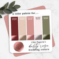 Carte de Palette de Couleurs de Mariage Vin Rose P