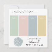 Carte de palette de couleurs Dusty Blue Green Blus (Devant)