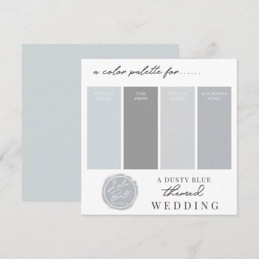 Carte de palette de couleurs en bleu poussiéreux e (Devant / Derrière)