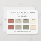 Carte de palette de couleurs en terre cuite Kahaki (Devant)