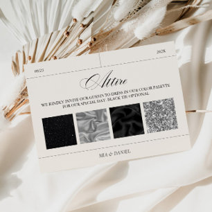 Carte de palette de couleurs mariage Attirant noir