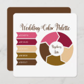 Carte de palette de couleurs mariage avec codes de (Devant / Derrière)