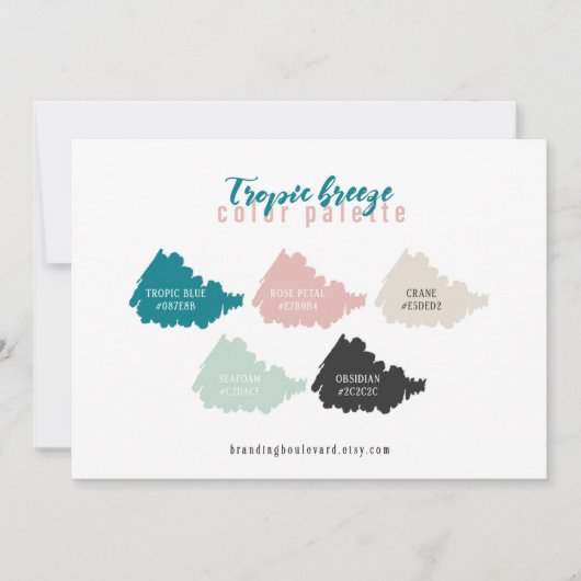 Carte de palette de couleurs Menthe grise beige et (Devant)