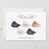 Carte de palette de couleurs Rose Gold, Bleu marin (Devant)