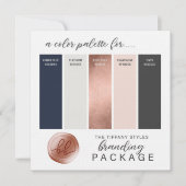 Carte de palette de couleurs Rose Gold, Bleu marin (Devant)