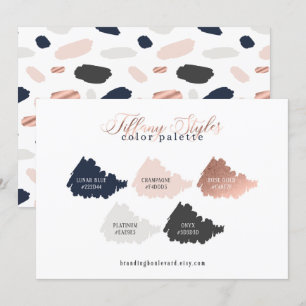 Carte de palette de couleurs Rose Gold, Bleu Nuit 