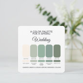 Carte de Palette de Mariage de Printemps Vert et C (Debout devant)