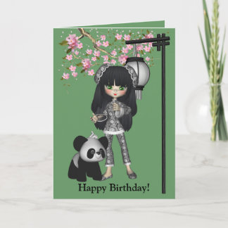 Carte de panda d'ours de créature de Kawaii