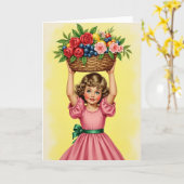 Carte de panier de récolte de fille dorée (Fleur jaune)