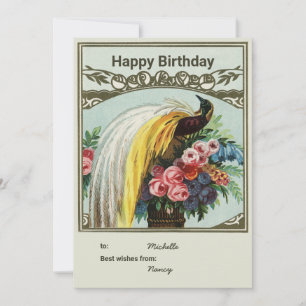 Carte de paon personnalisée pour l'anniversaire