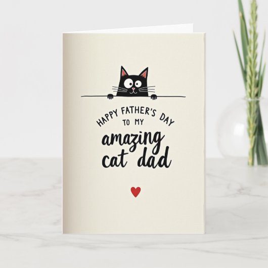 Carte de Papa Chat Minimaliste (Devant)