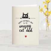 Carte de Papa Chat Minimaliste (Fleur jaune)