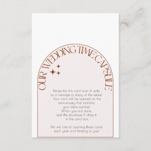 Carte de papeterie capsule temps mariage (Devant)
