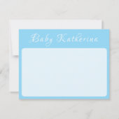 Carte de papeterie de nursery pour bébé avec nom e (Devant)