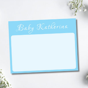 Carte de papeterie de nursery pour bébé avec nom e