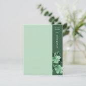 Carte de papeterie fleurie Monochromatique Vert (Debout devant)