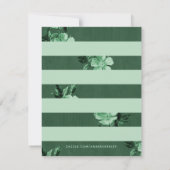 Carte de papeterie fleurie Monochromatique Vert (Dos)
