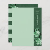 Carte de papeterie fleurie Monochromatique Vert (Devant / Derrière)