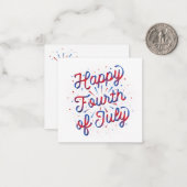 Carte de papeterie Joyeux 4 juillet (Rouge/Bleu) (Devant/Arrière en situation)