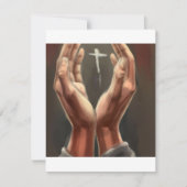 Carte de papeterie mains de prière (Devant)