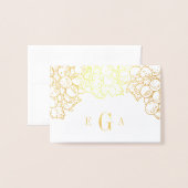 Carte de papeterie Monogramme Gold Foil (Devant avec enveloppe)