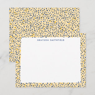 Carte de papeterie personnelle Leopard jaune et ma