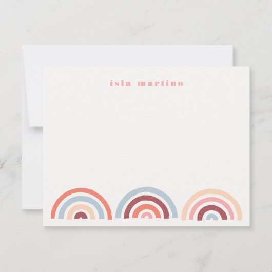 Carte de papeterie Rainbows Stamped - Maroon (Devant)